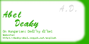 abel deaky business card